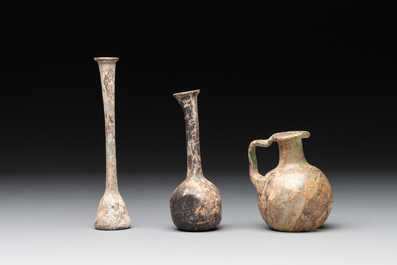 A group of six Roman glass flasks, 1st/4th C.
