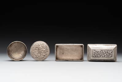 A varied collection of eight silver betel chewing utensils, Southeast Asia, 19/20th C.