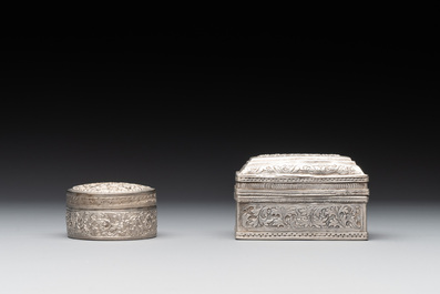 A varied collection of eight silver betel chewing utensils, Southeast Asia, 19/20th C.