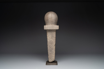 A Cambodian gray sandstone linga, pre-Angkor, 7/8th C.