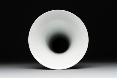 A pair of Chinese famille rose wall vases and a 'gu' vase, 19/20th C.