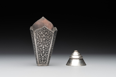 A varied collection of eight silver betel chewing utensils, Southeast Asia, 19/20th C.