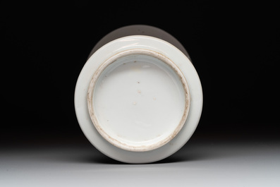 A pair of Chinese famille rose wall vases and a 'gu' vase, 19/20th C.