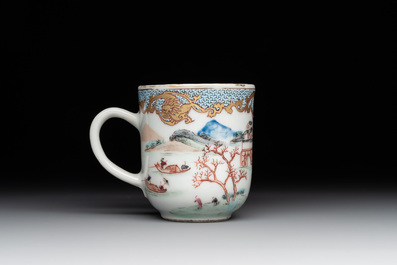 12 Chinese famille rose tea wares, Yongzheng and later