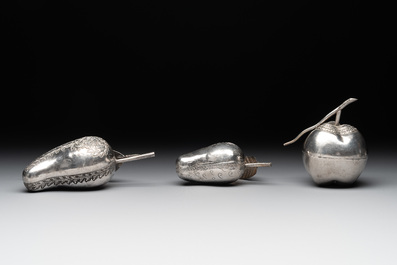 A varied collection of eight silver betel chewing utensils, Southeast Asia, 19/20th C.