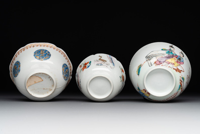 12 Chinese famille rose tea wares, Yongzheng and later