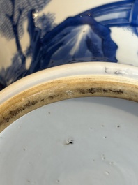 A Chinese blue and white 'yenyen' vase with narrative design, Kangxi