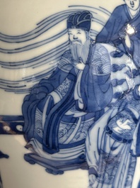 A Chinese blue and white 'yenyen' vase with narrative design, Kangxi
