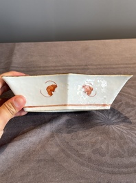 A Chinese famille rose nine-piece sweetmeat or rice table set, Tongzhi mark, 19th C.