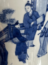 A Chinese blue and white 'yenyen' vase with narrative design, Kangxi