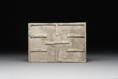 A Chinese famille verte 'Xi Xiang Ji' plaque, Kangxi