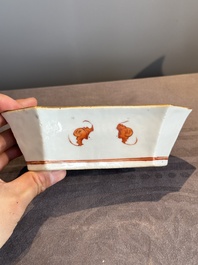 A Chinese famille rose nine-piece sweetmeat or rice table set, Tongzhi mark, 19th C.