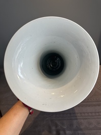 A Chinese blue and white 'yenyen' vase with narrative design, Kangxi