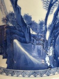 A Chinese blue and white 'yenyen' vase with narrative design, Kangxi