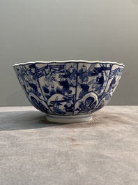 A Chinese blue and white 'playing boys' bowl, Chenghua mark, Kangxi