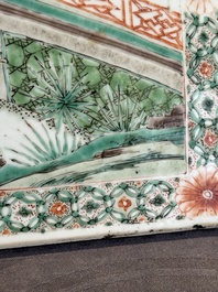 A Chinese famille verte 'Xi Xiang Ji' plaque, Kangxi