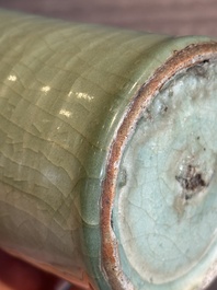 A Chinese Longquan celadon 'kinuta' vase, Yuan/Ming