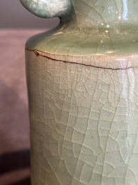 A Chinese Longquan celadon 'kinuta' vase, Yuan/Ming