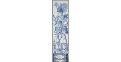 A rare and very large blue and white Dutch Delft 60-piece tile mural depicting Hannibal, 17th C.