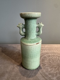 A Chinese Longquan celadon 'kinuta' vase, Yuan/Ming