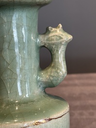 A Chinese Longquan celadon 'kinuta' vase, Yuan/Ming