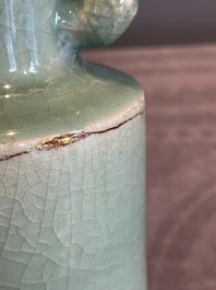 A Chinese Longquan celadon 'kinuta' vase, Yuan/Ming