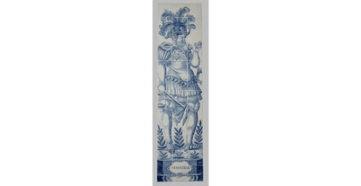 A rare and very large blue and white Dutch Delft 60-piece tile mural depicting Hannibal, 17th C.