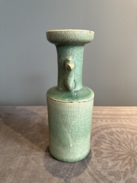 A Chinese Longquan celadon 'kinuta' vase, Yuan/Ming