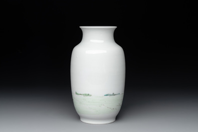A Chinese famille rose 'playing boys' vase, Hongxian mark, Republic