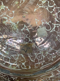 A massive Spanish Hispano-Moresque lustreware 'double eagle' dish, Manises, early 17th C.