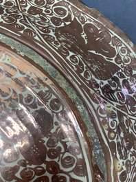 A massive Spanish Hispano-Moresque lustreware 'double eagle' dish, Manises, early 17th C.