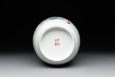 A Chinese famille rose 'playing boys' vase, Hongxian mark, Republic