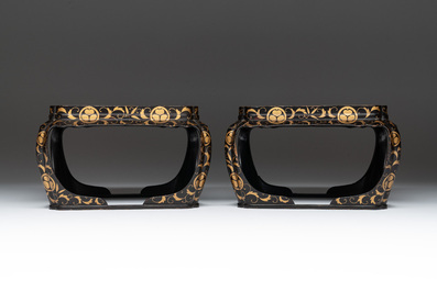 Four Japanese lacquerware tray stands, Meiji, 19th C.