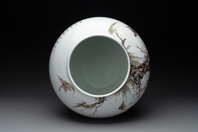 A Chinese famille rose 'ducks and flowers' vase, Xianfeng mark, Republic