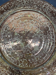 A massive Spanish Hispano-Moresque lustreware 'double eagle' dish, Manises, early 17th C.