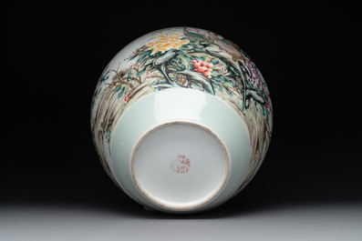 A Chinese famille rose 'ducks and flowers' vase, Xianfeng mark, Republic