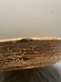 A massive Spanish Hispano-Moresque lustreware 'double eagle' dish, Manises, early 17th C.