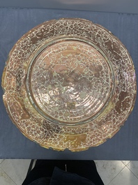 A massive Spanish Hispano-Moresque lustreware 'double eagle' dish, Manises, early 17th C.