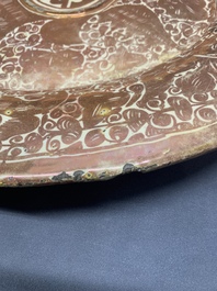 A massive Spanish Hispano-Moresque lustreware 'double eagle' dish, Manises, early 17th C.