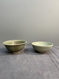 A collection of six Chinese Longquan celadon wares, Yuan/Ming