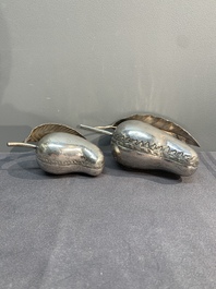 A varied collection of eight silver betel chewing utensils, Southeast Asia, 19/20th C.