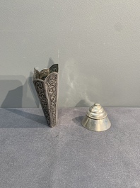 A varied collection of eight silver betel chewing utensils, Southeast Asia, 19/20th C.