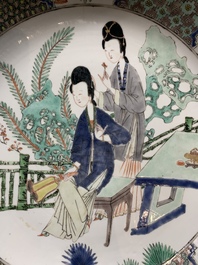 A fine Chinese famille verte 'court ladies' dish, Kangxi