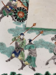 A Chinese famille verte dish with narrative design, lingzhi mark, Kangxi