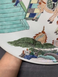 A Chinese famille verte 'warrior' dish, Kangxi