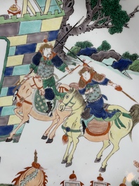 A Chinese famille verte 'warrior' dish, Kangxi