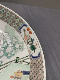 A fine Chinese famille verte 'court ladies' dish, Kangxi