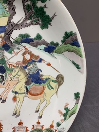 A Chinese famille verte 'warrior' dish, Kangxi