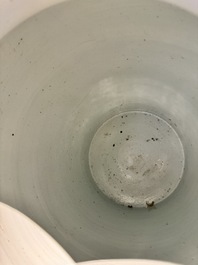 A large Chinese blue and white 'lotus scrolls' vase and cover, Kangxi