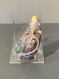 A polychrome Dutch Delft model of a squirrel, 18th C.